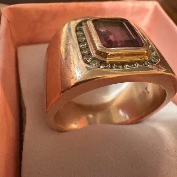 Elegant Pink tourmaline and 10 carat rose Gold Ring - Picture 8 of 16